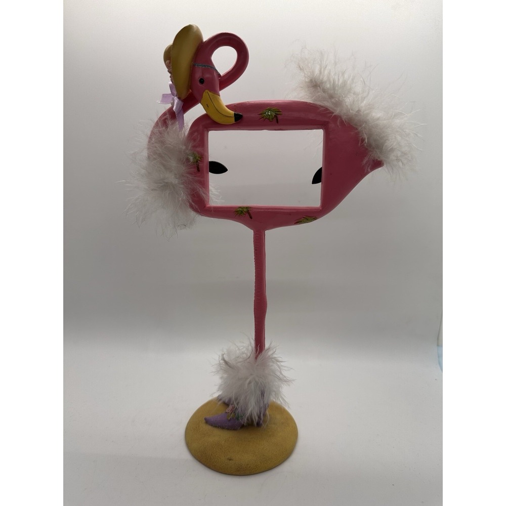 Whimsical Pink Flamingo Photo Frame Feathers 13024 Retro Kitsch Decor